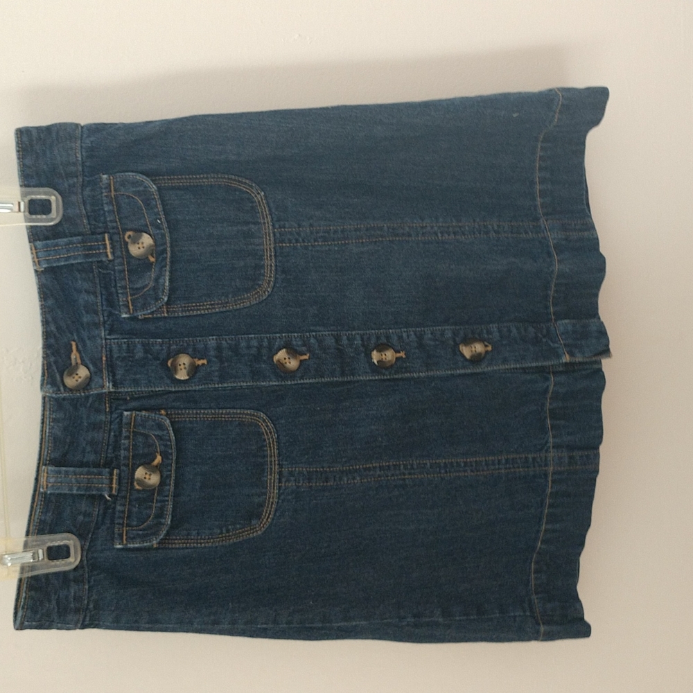 Copy Adorable "1960s Vintage Retro" Denim DUNGAREE Denim Skirt